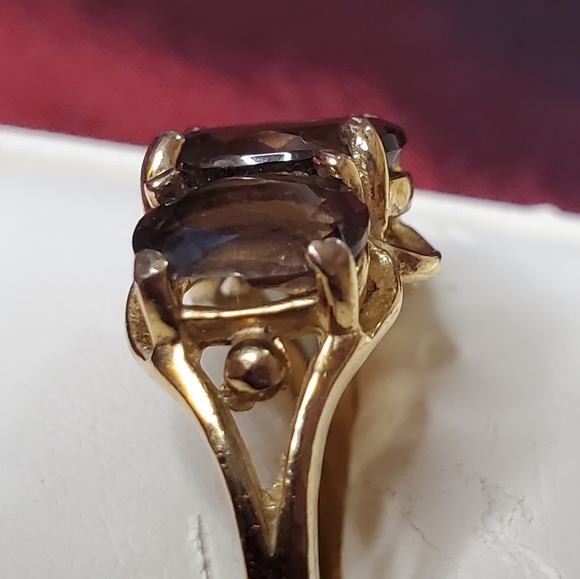 SETA Gold Tone Sterling Silver Ring w/Stones - Picture 8 of 10